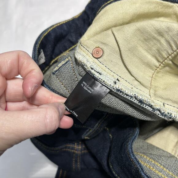 Flint and Tinder Jeans Mens 32x32 Blue Straight Fit Denim Stretch Classic Casual - Picture 4 of 9